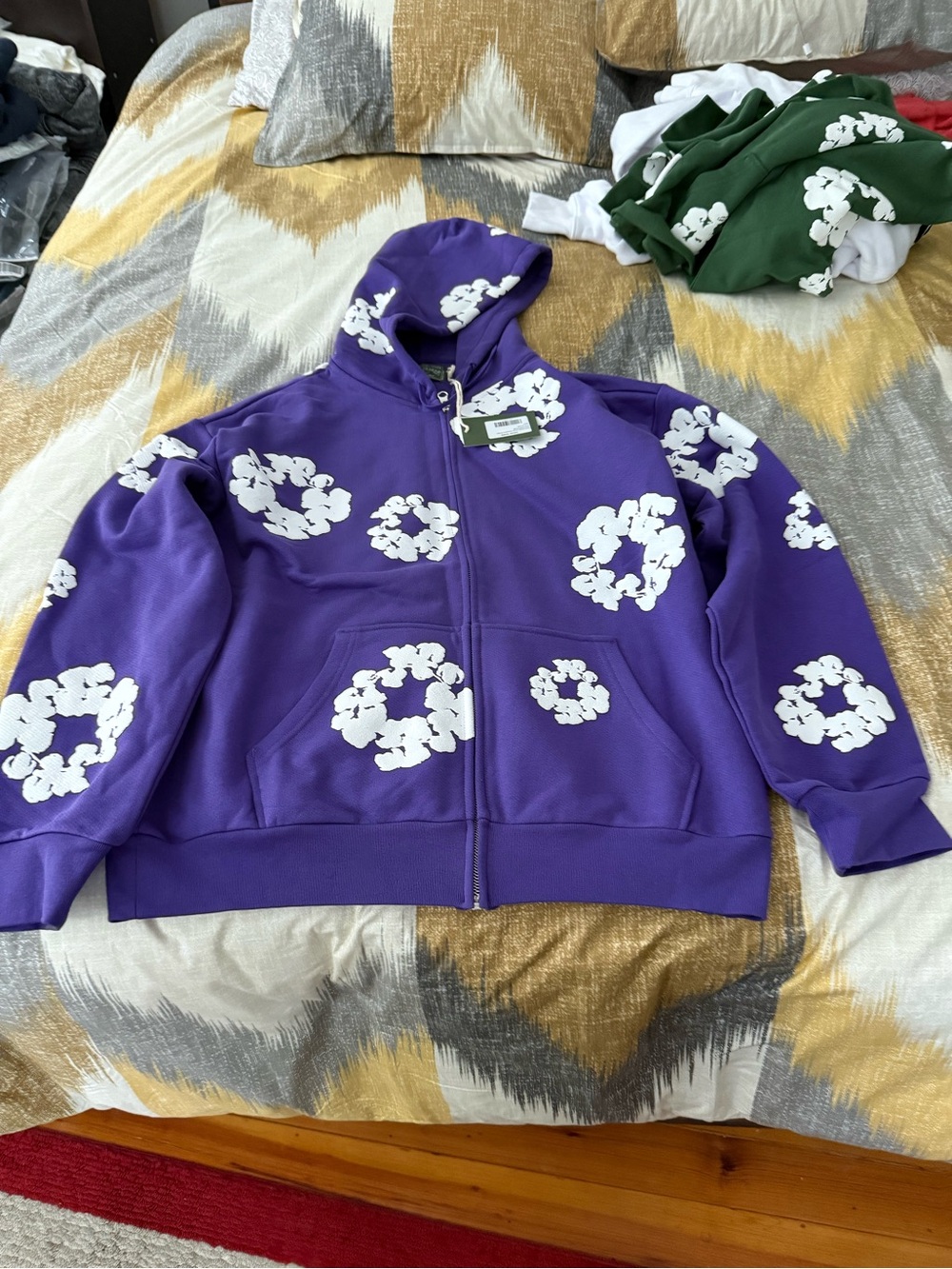 Denim Tears Cotton Wreath Men’s Purple Zip Up Size L